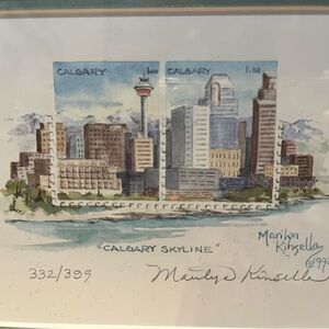 Marilyn Kinsella 1992 Framed Reproduction of “Calgary Skyline.” Limited Edition.